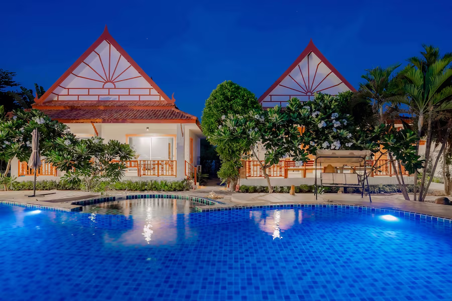 Private bungalow evening ambiance