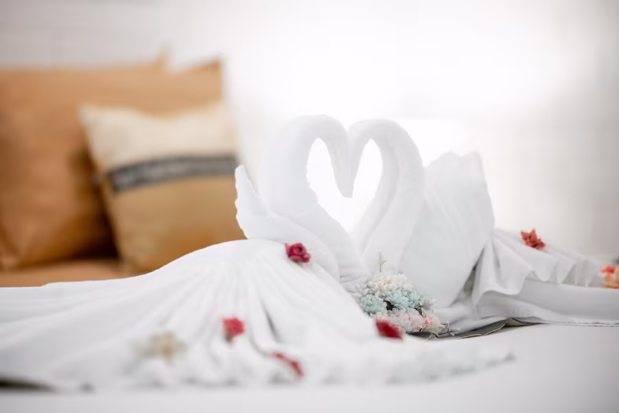 Comfortable king-size bed in private bungalow