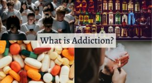Four different images of addiction.