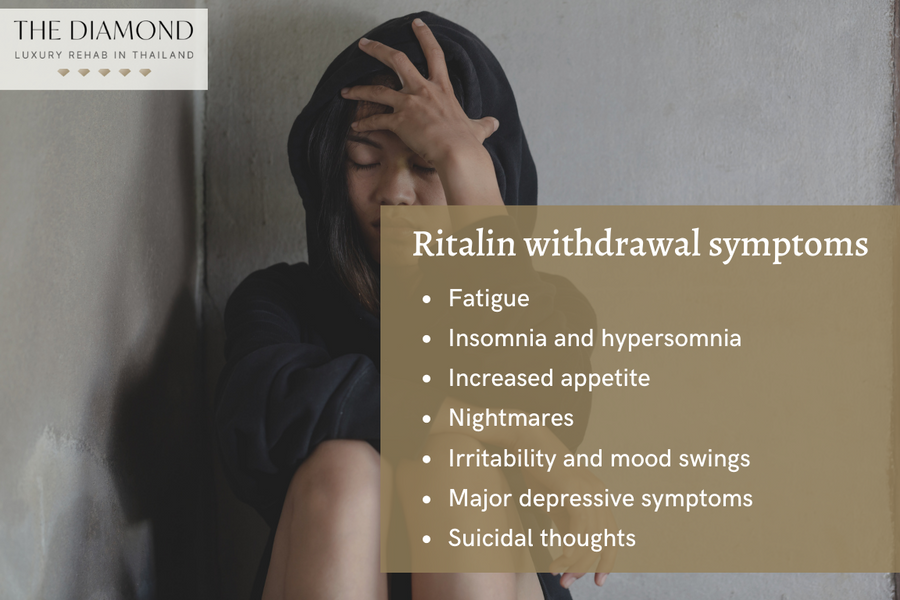 Ritalin withdrawal symptoms list.