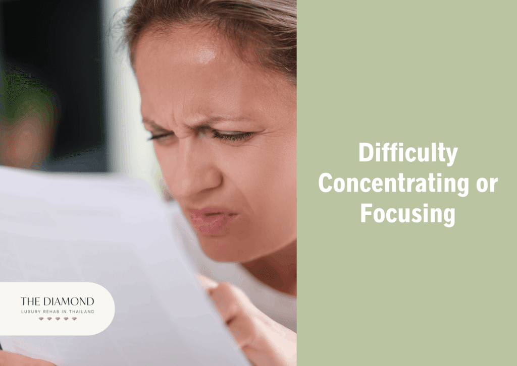 a woman having problem concentrating