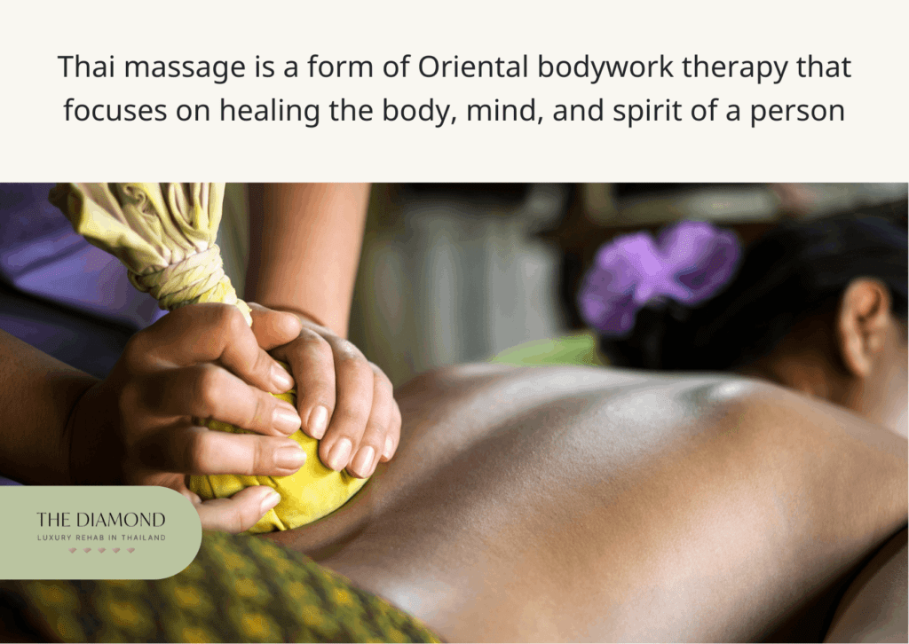 woman peacefully sleeping and having thai massage