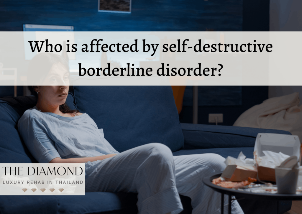 woman affected by self-destructive borderline disorder