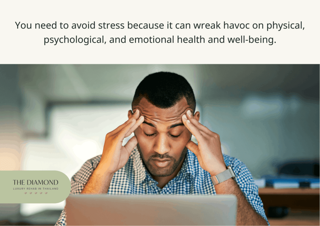 man in stress having headache