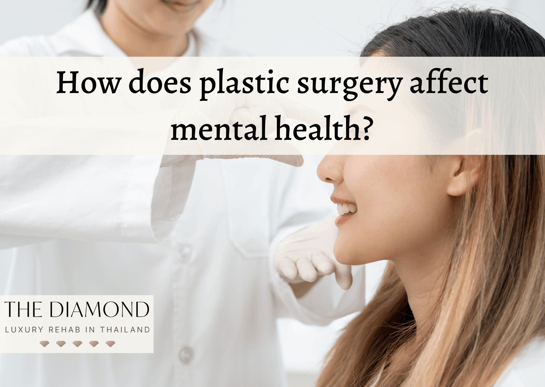 doctor evaluating woman's face for plastic surgery