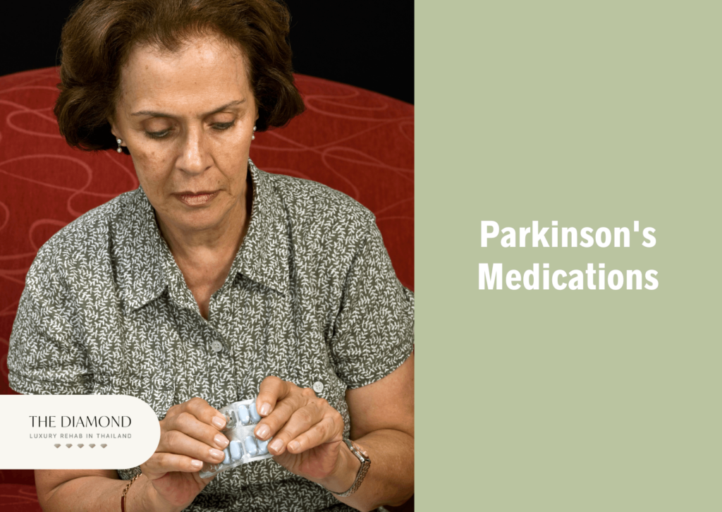 woman taking parkinson's pills