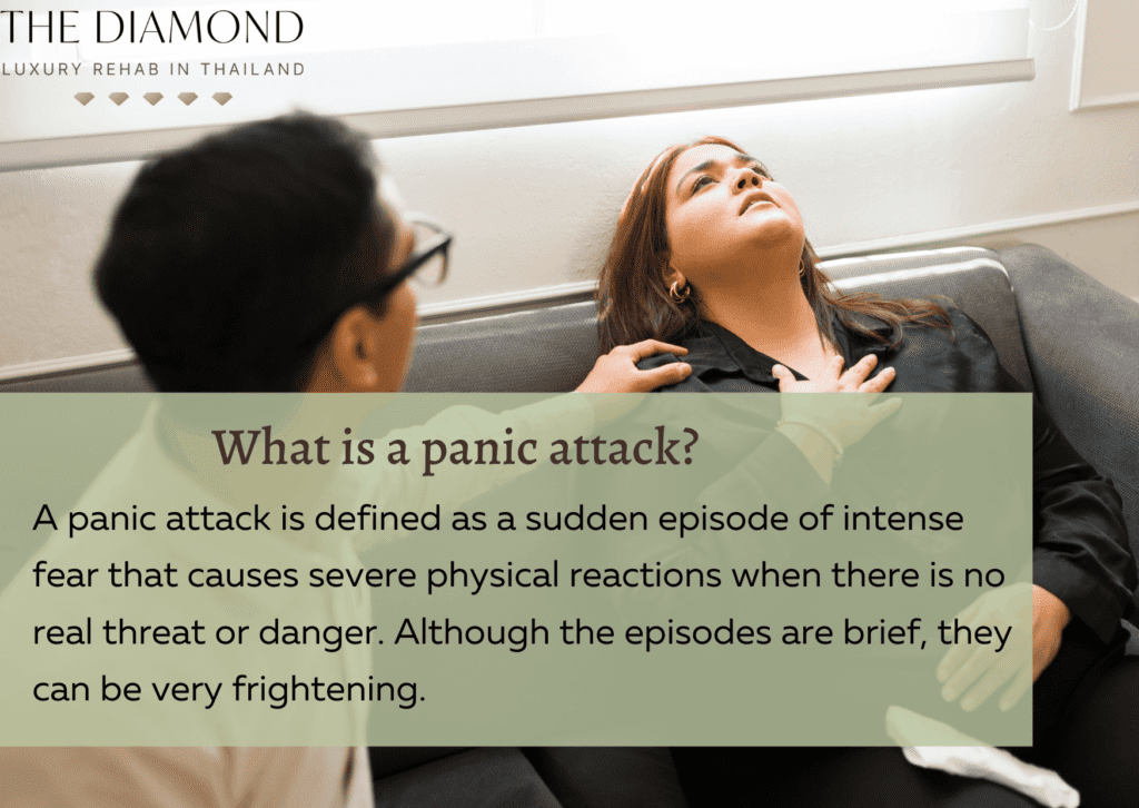 man helping a woman having panic attack