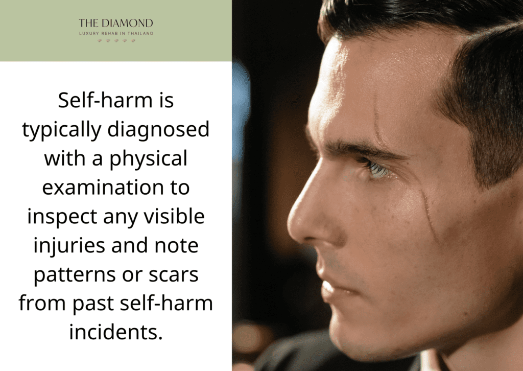 A man with scar on his face.