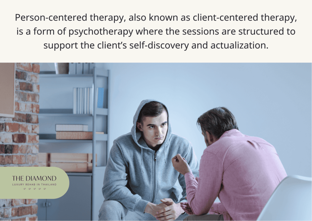 A man sitting with a therapist