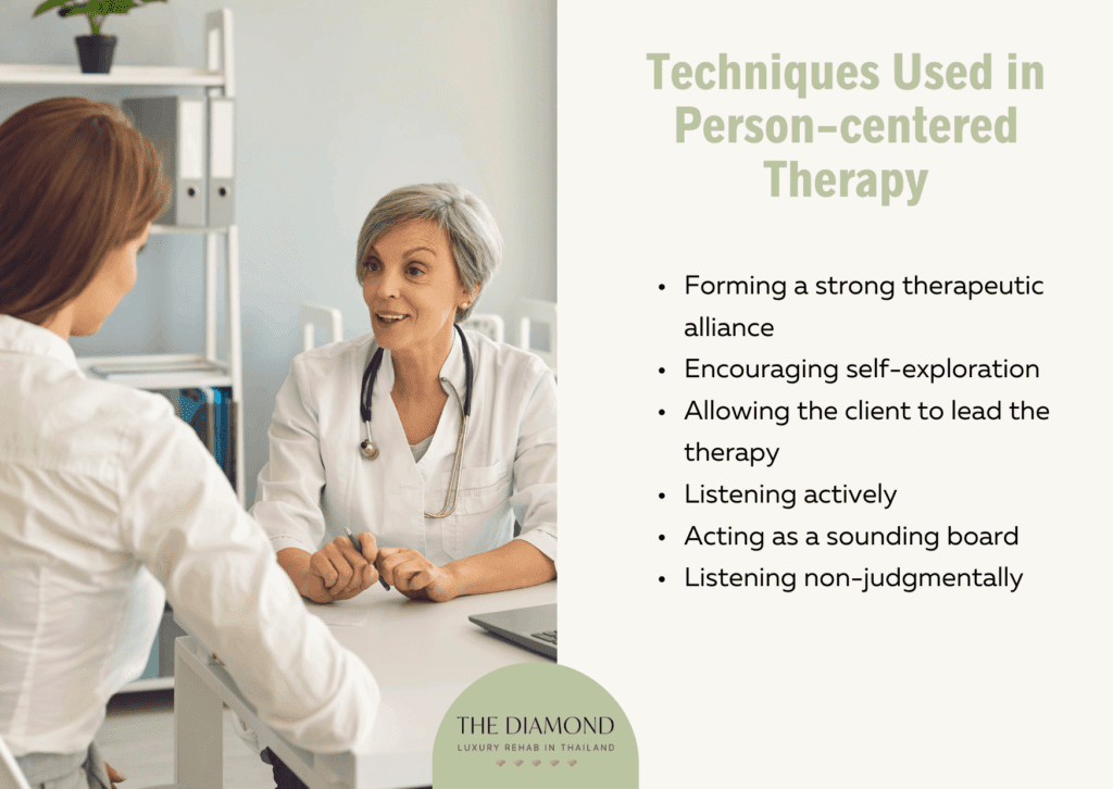 A woman therapist and a woman talking.