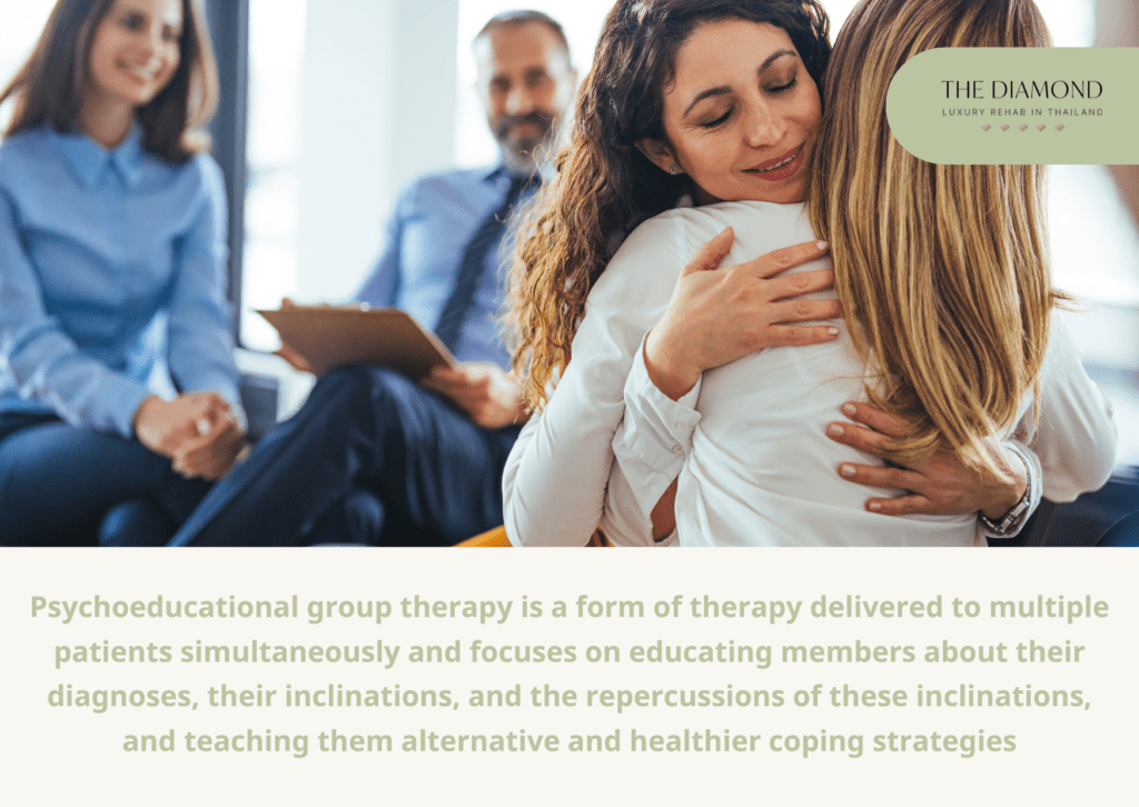 women in a Psychoeducational group therapy