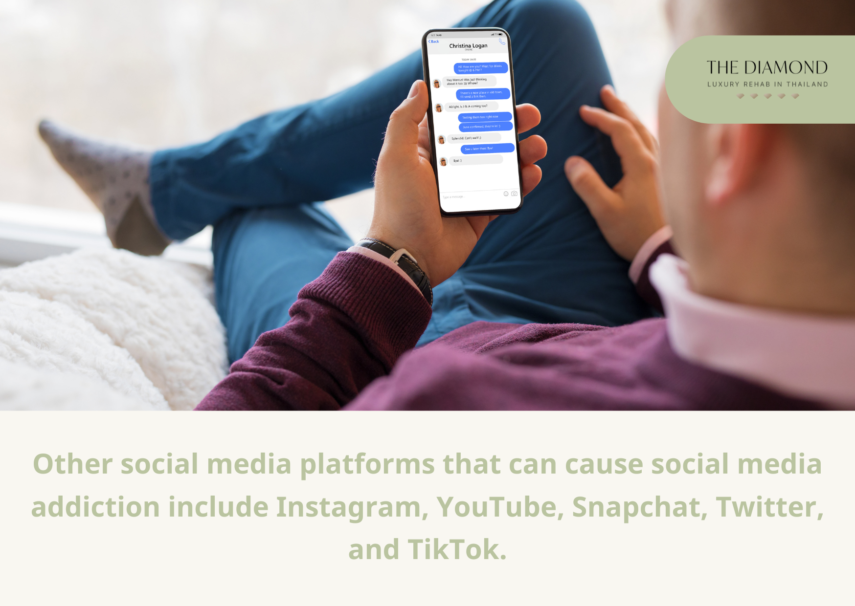 A man checking facebook messages.