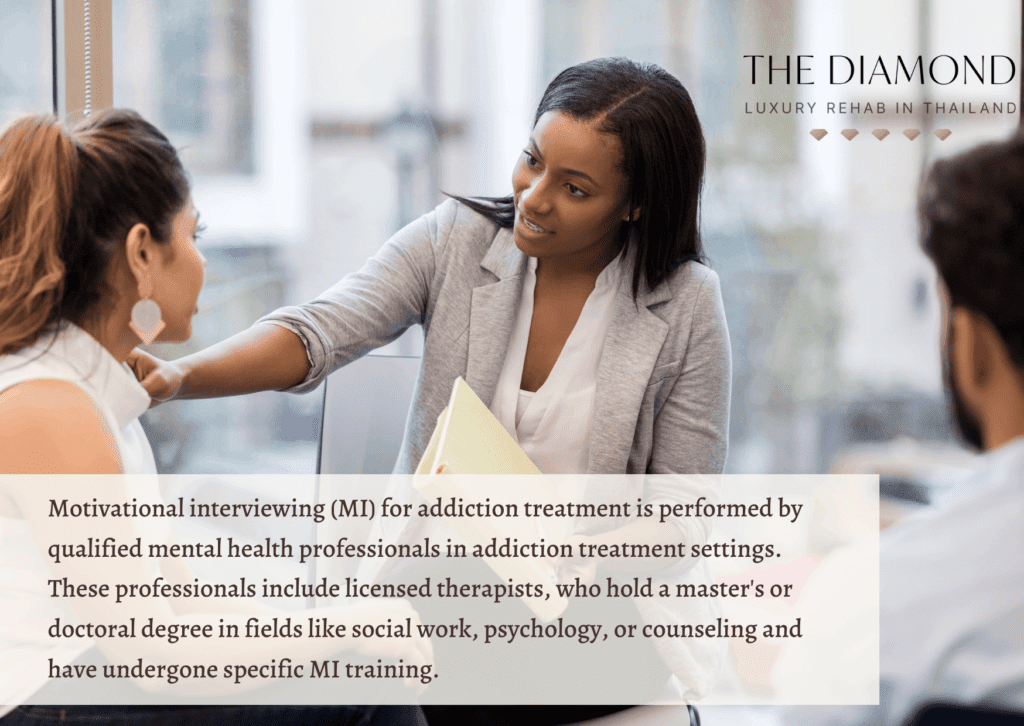 A qualified mental health professional with a woman and a man.