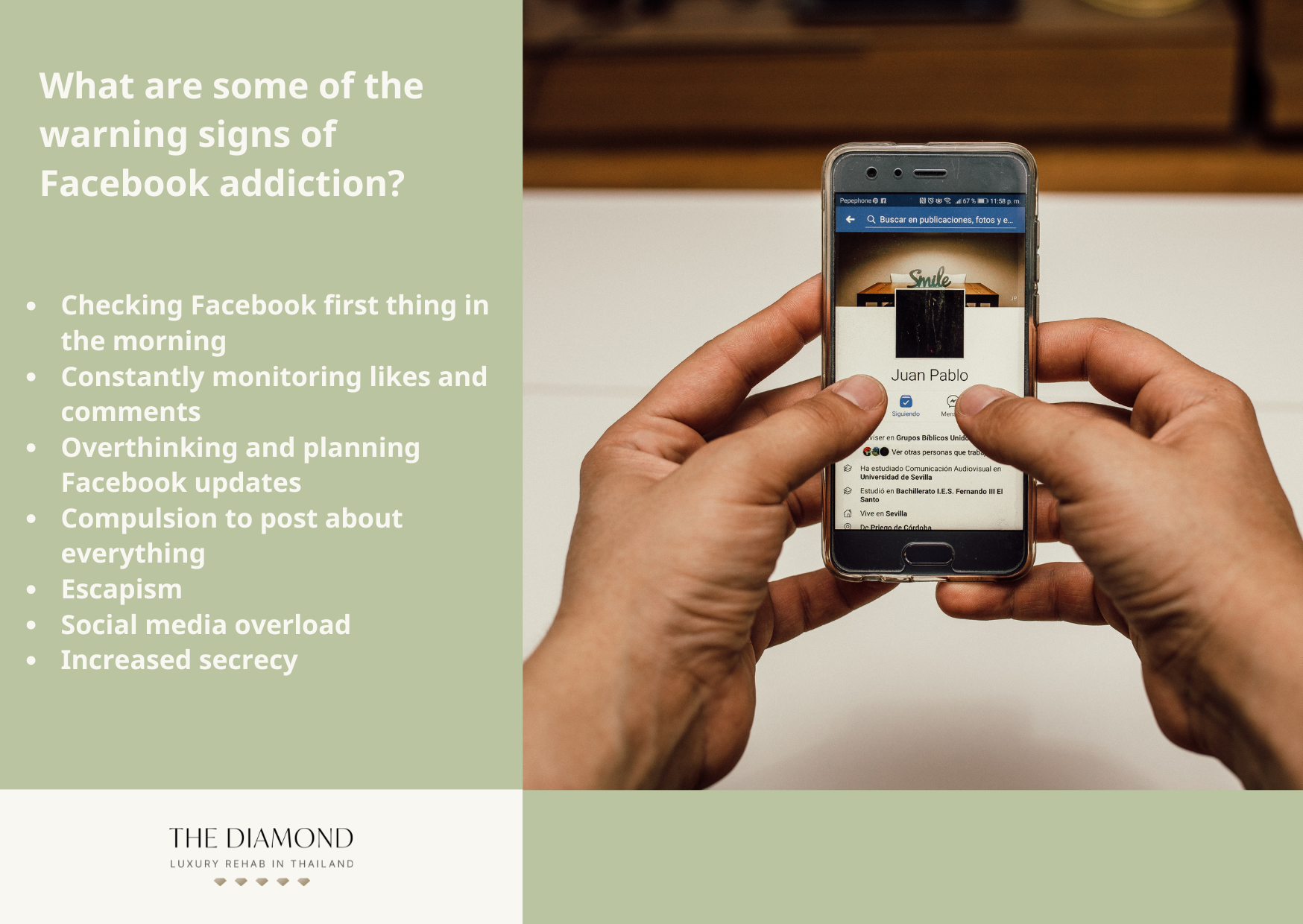 A person looking at facebook profile