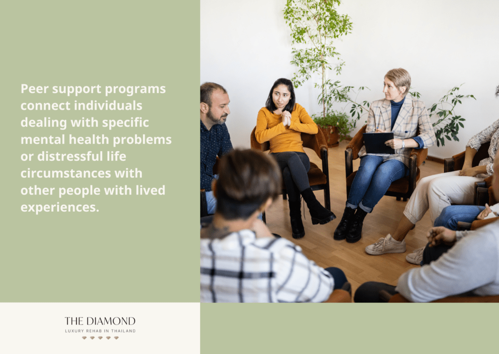 A group of men and women in a therapy session.