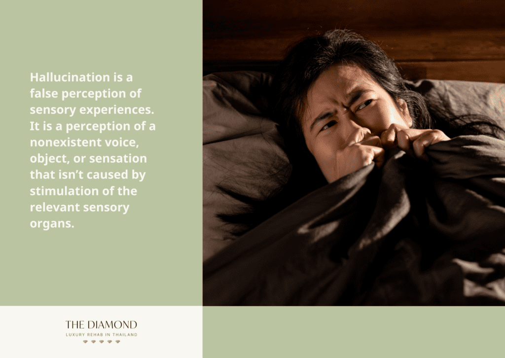 A woman showing signs of hallucination