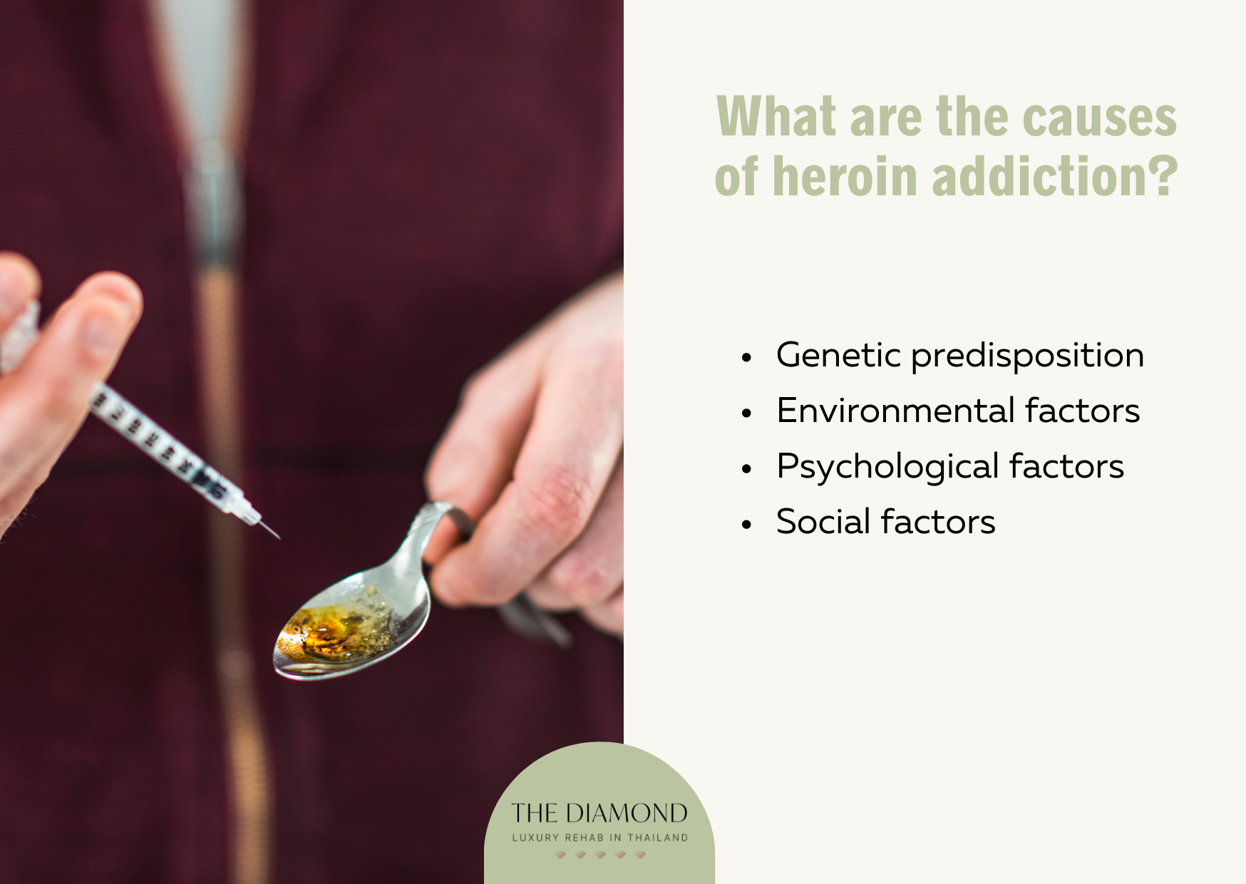 A man filling syringe with heroin