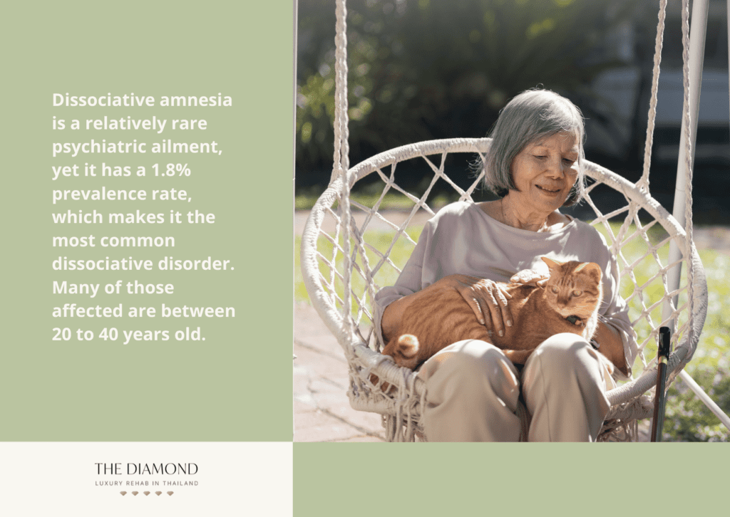 An woman with cat on her lap sitting in a hanging chair in a garden