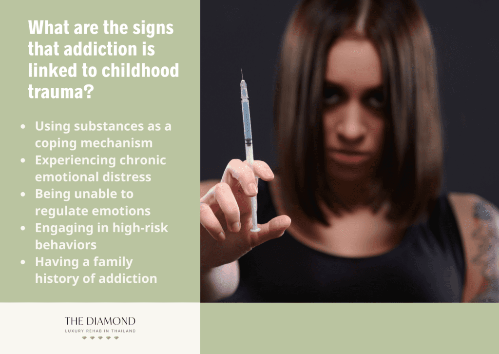 A girl with drug filled syringe in her hand.