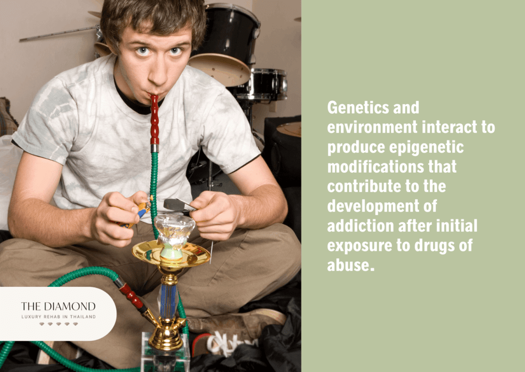 A teenage boy smoking.