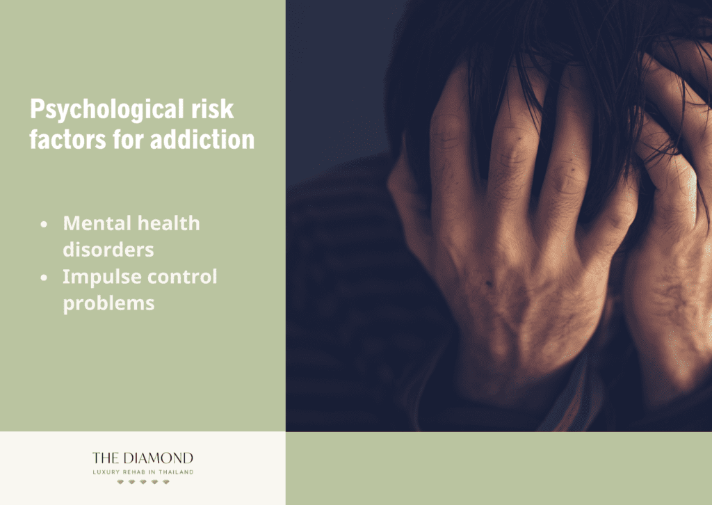 A person with mental health issues with hands on his head.