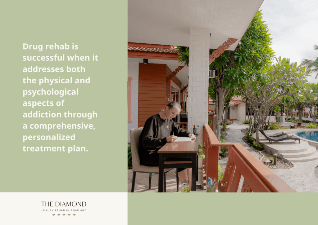 A woman at rehab writing diary.