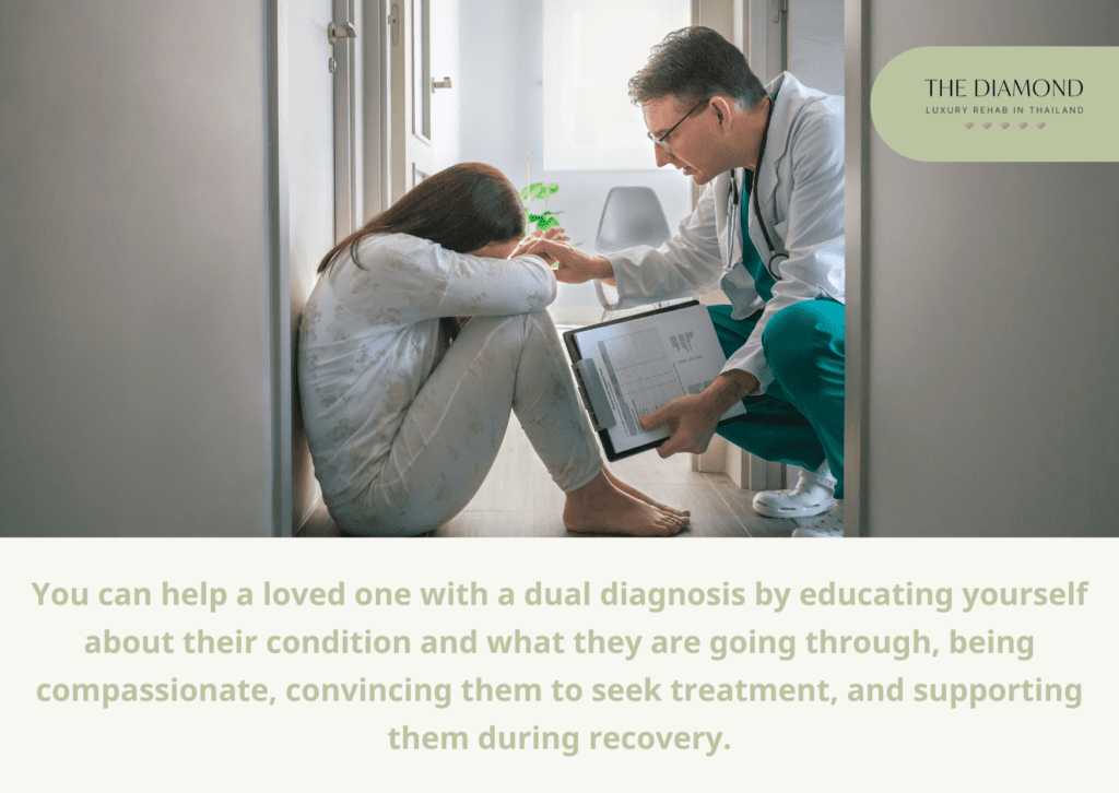 A woman with mental illness and substance use disorder.