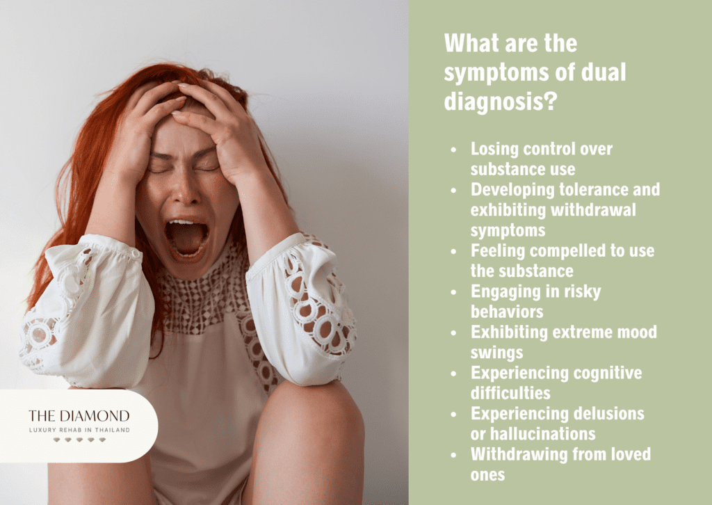 A woman losing control over her mind and yelling.