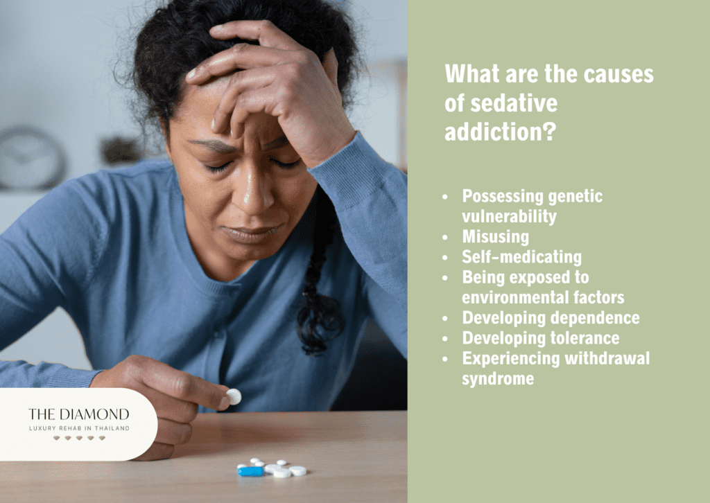 A woman taking pills.