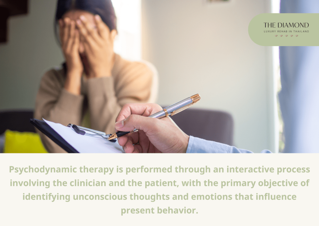 A woman going through psychodynamic therapy.