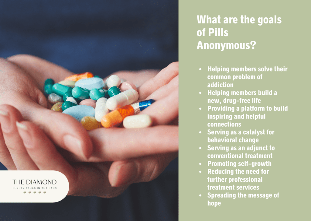 A person showing different color pills on hands.