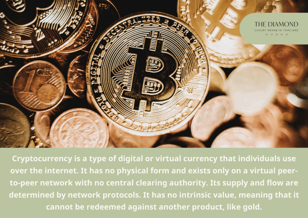 A picture of bitcoin and its definition on it.