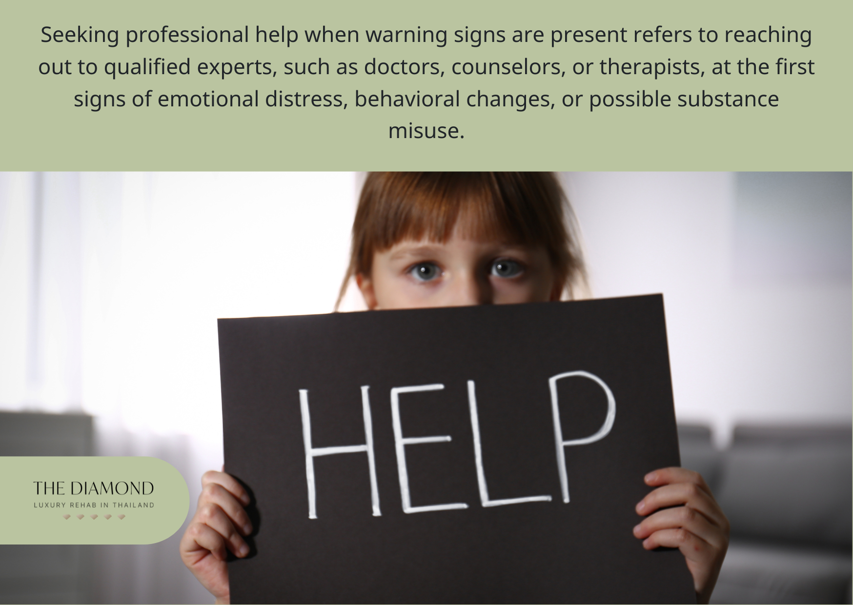 A girl with a signboard showing 'Help'.