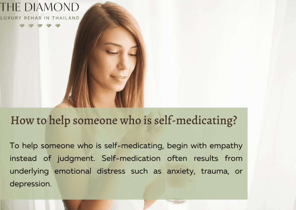 A women taking a pill.