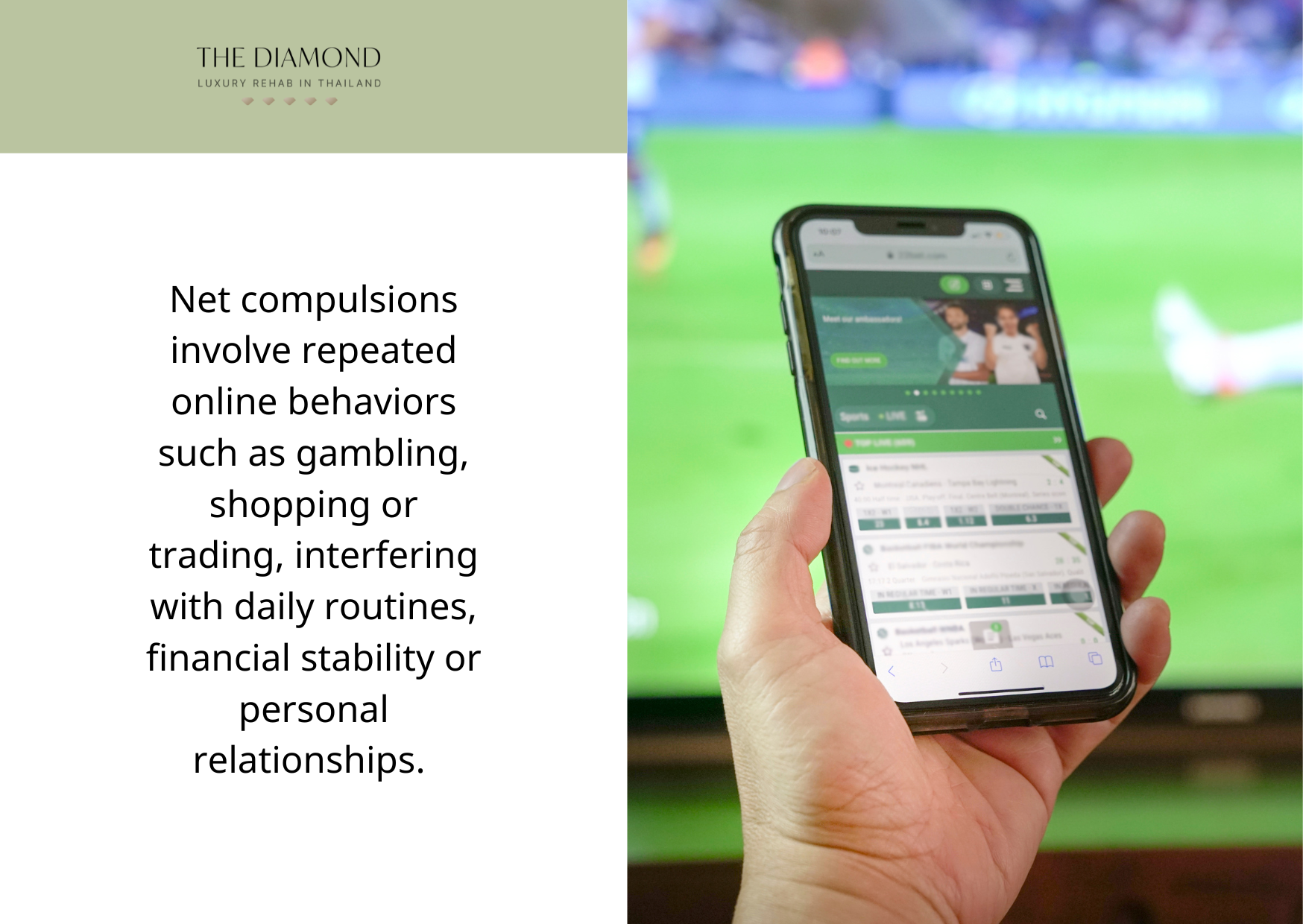 A person betting online from the smartphone.