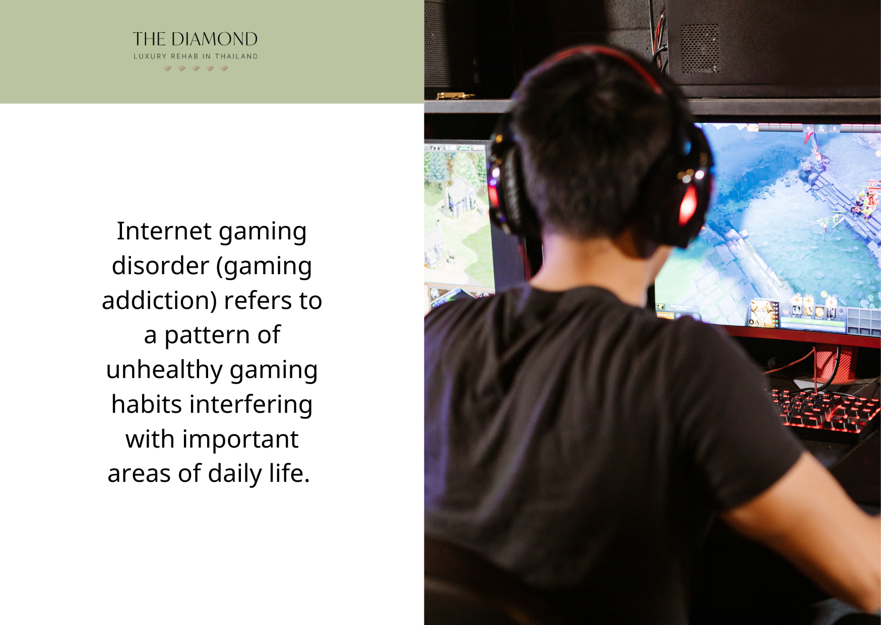 A boy addicted to online gaming.