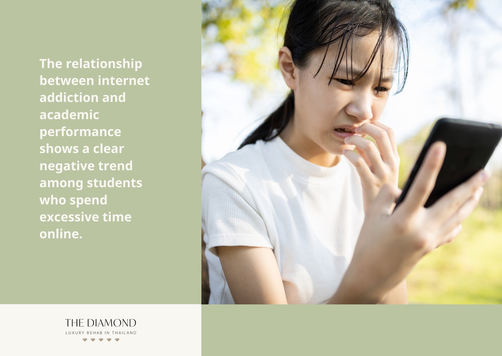 A stressed girl watching video on phone.