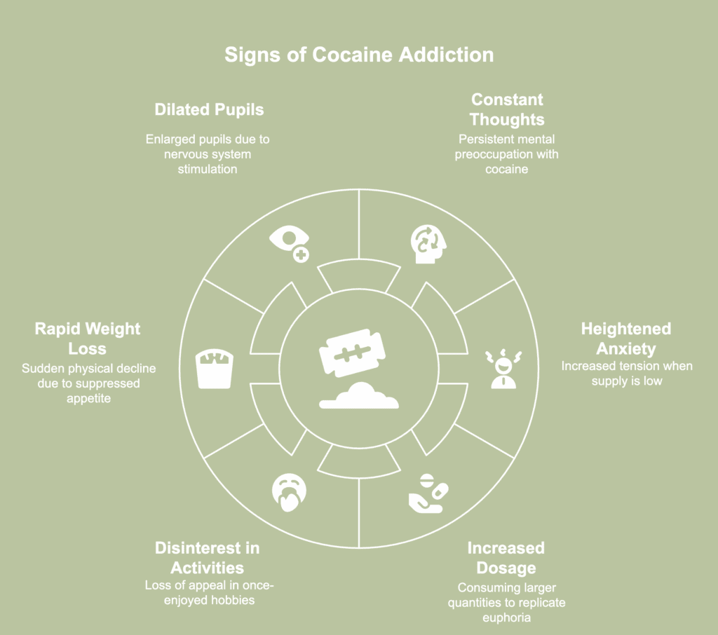 An illustrative picture showing signs of cocaine addiction.