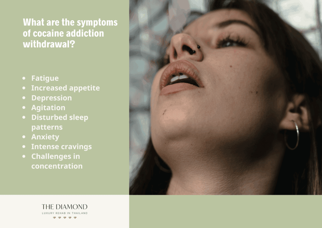 A high young woman after taking cocaine.