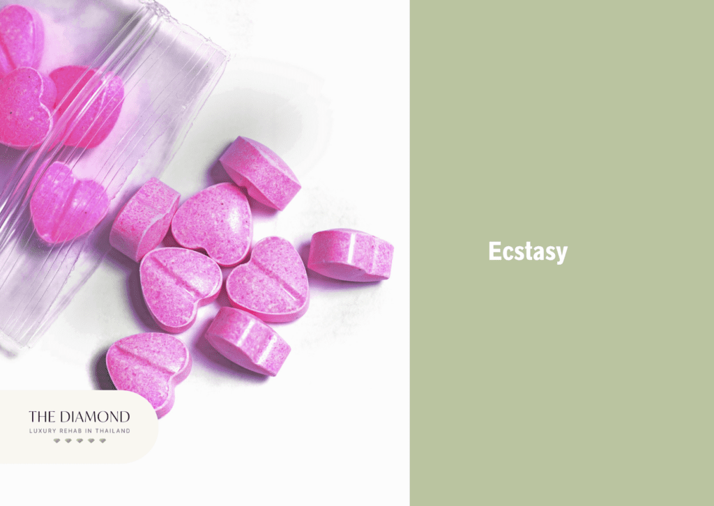 A picture of pink Ecstasy pills.