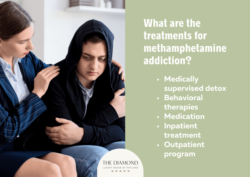 A picture of a therapist with a patient of methamphetamine addiction.