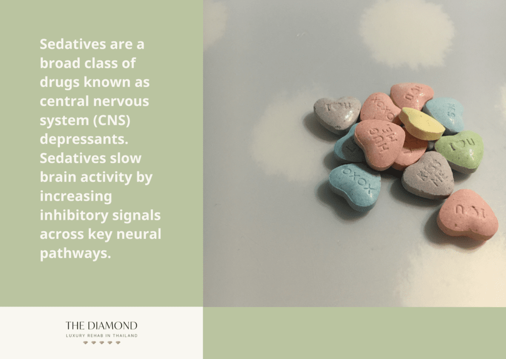 A picture showing sedative pills.