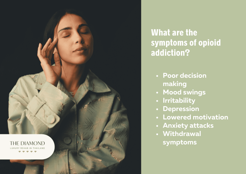 A picture showing opioid addiction symptoms.