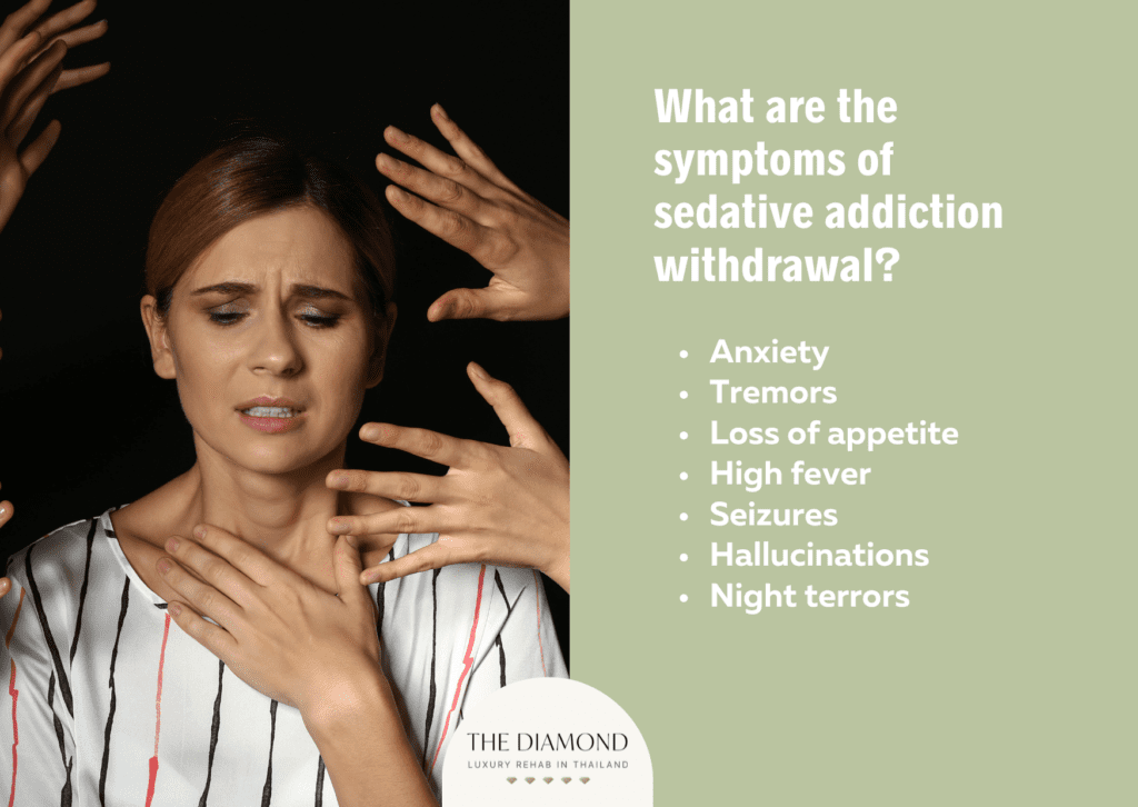 A picture showing symptoms of sedative addiction.